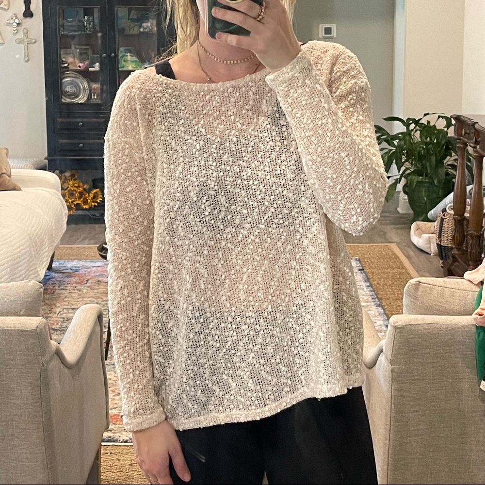 open knit lightweight sweater